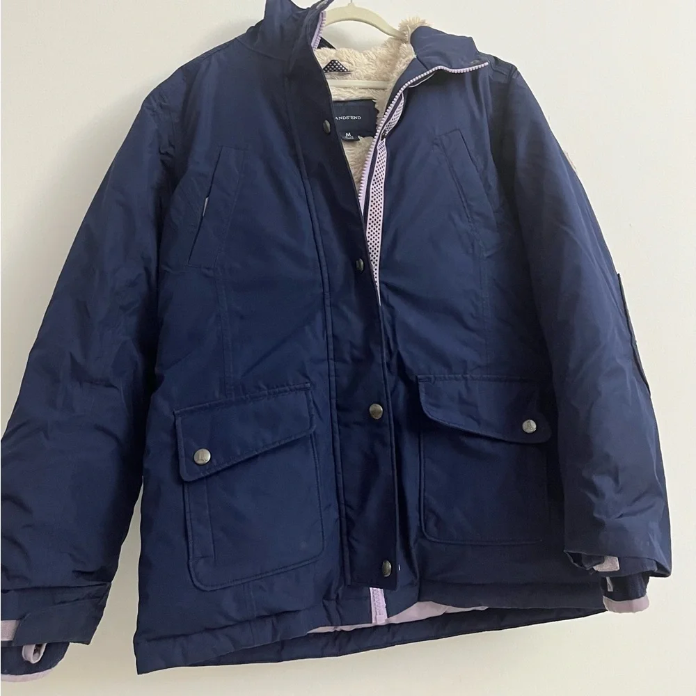 Lands’ End Kids Winter Parka Navy Blue M (10–12)